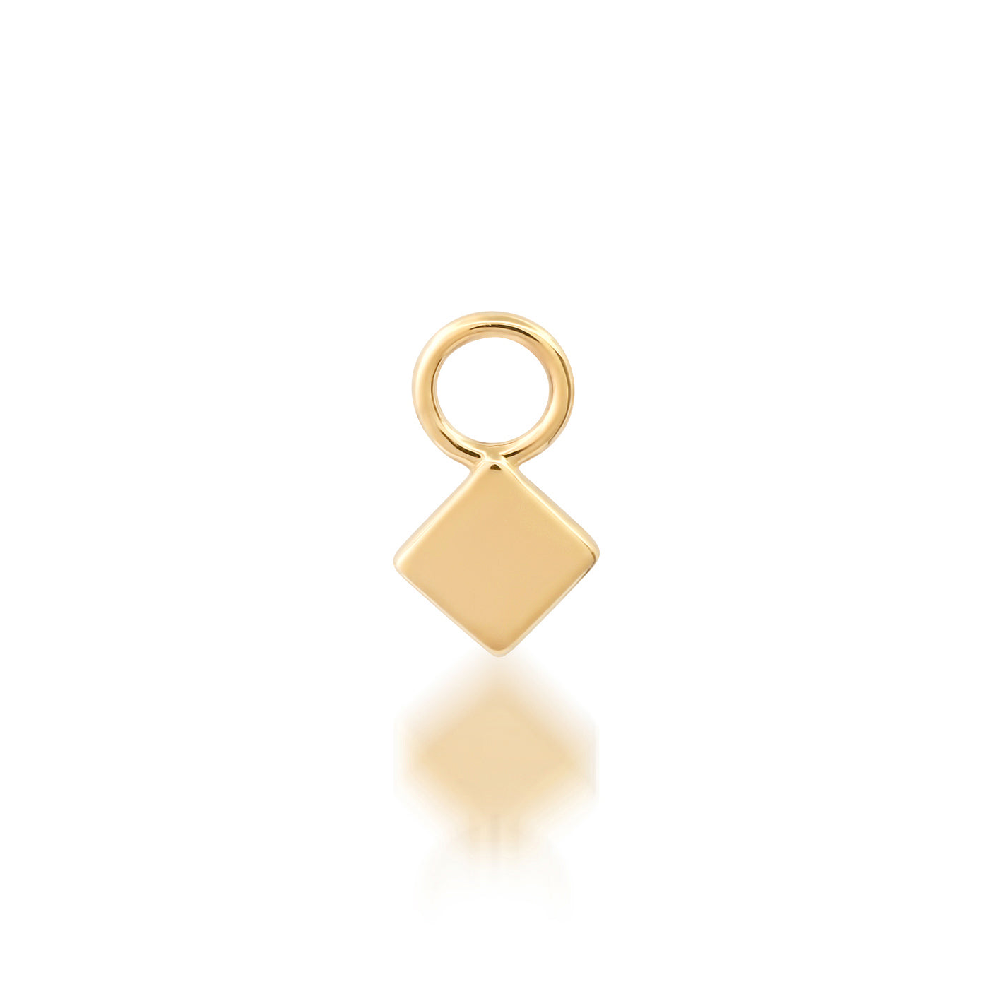 14K Yellow Gold Mini Square Charm