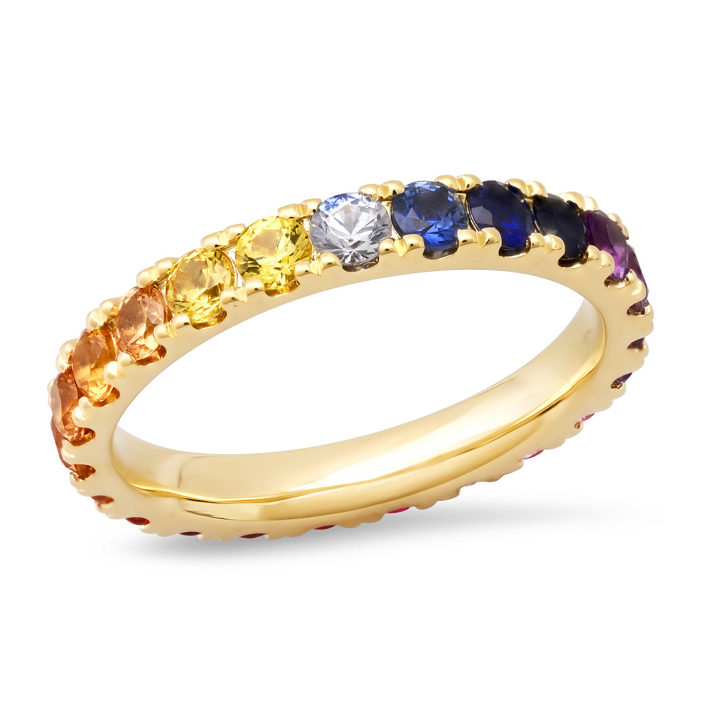14K Yellow Gold Large Sunset Eternity Band