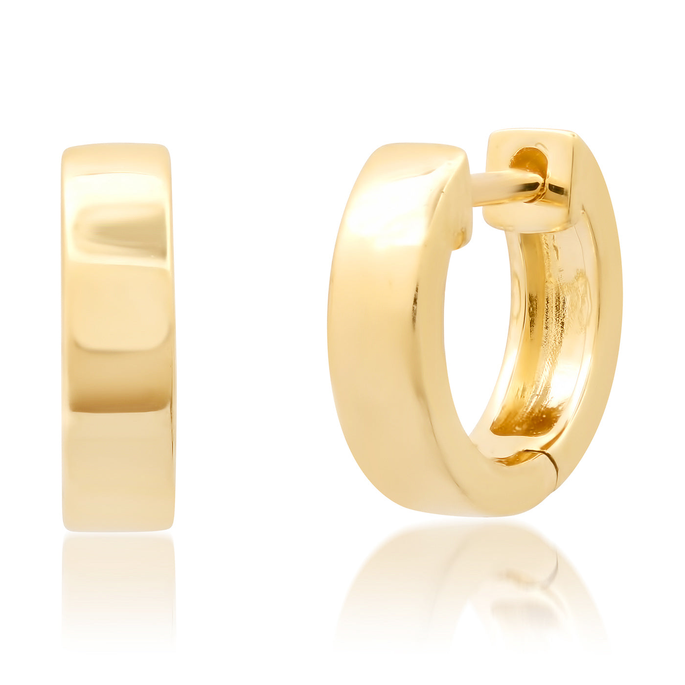 14K Yellow Gold Triple Row Gold Huggies