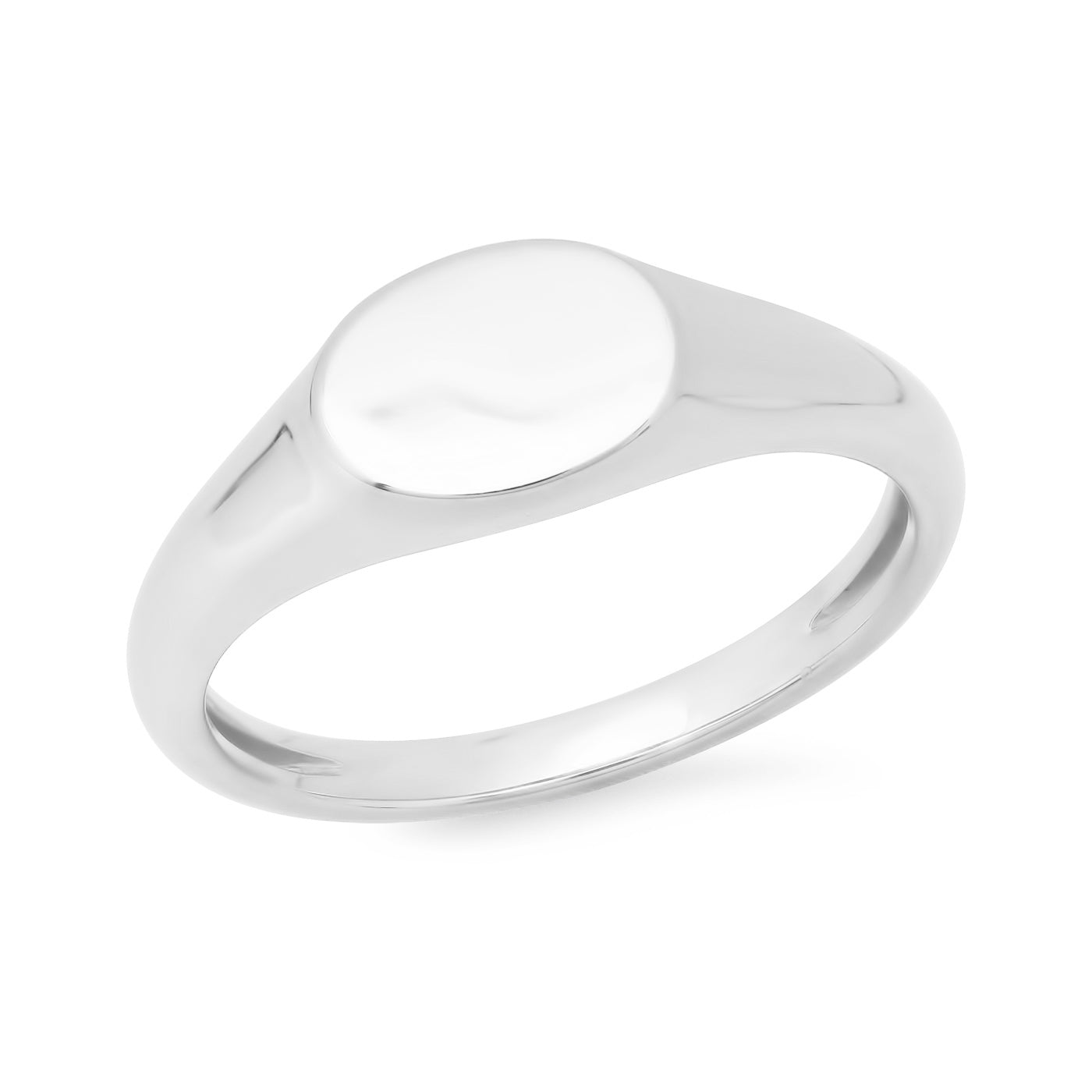 14K White Gold Mini Gold Signet Ring