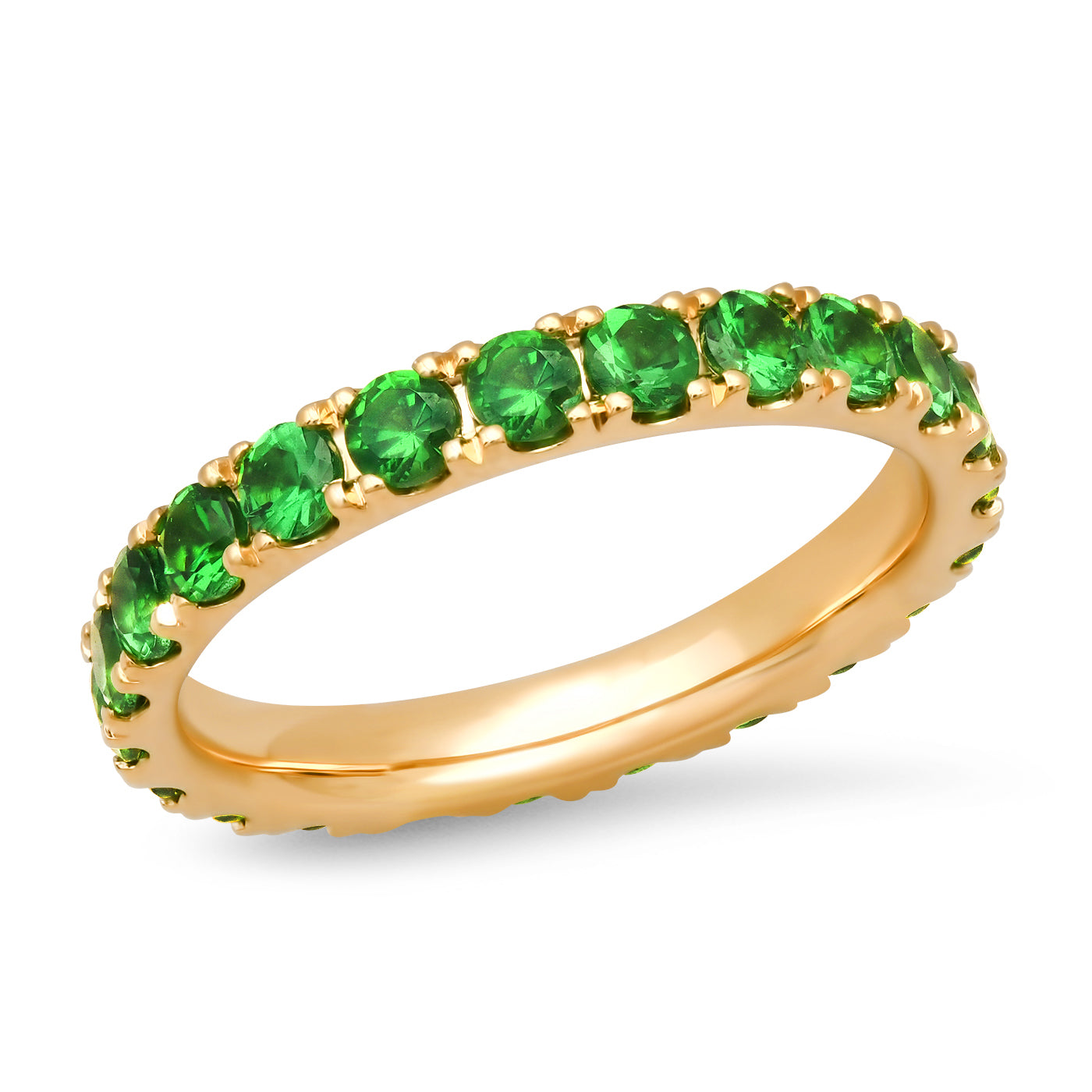 14K Yellow Gold Large Tsavorite Eternity Band