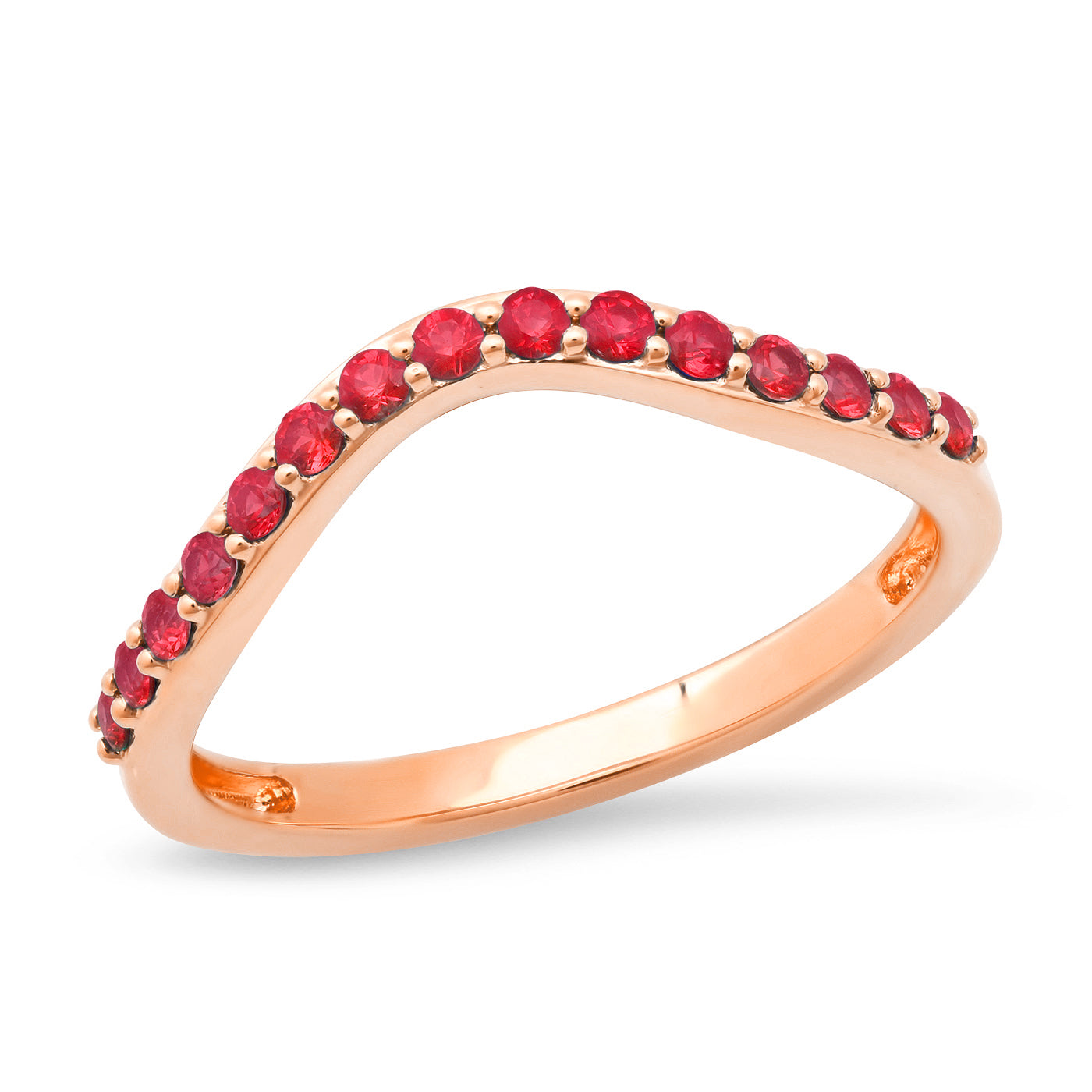 14K Rose Gold Ruby Contour Ring