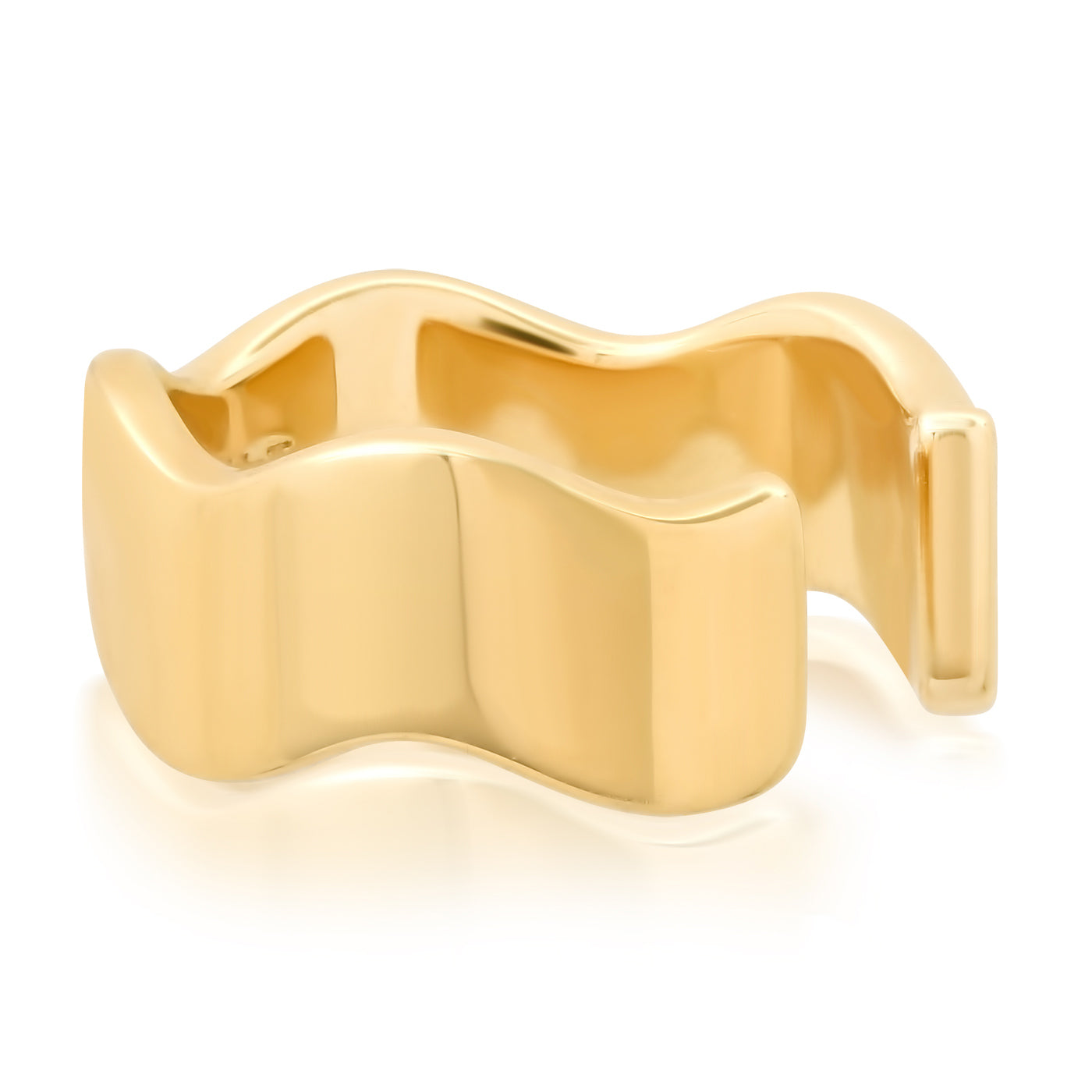 14K Yellow Gold Thick Form Ear Cuff