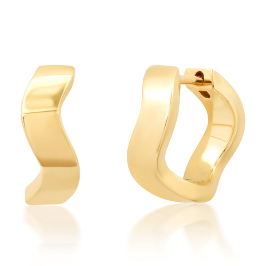 14K Yellow Gold Form Huggies