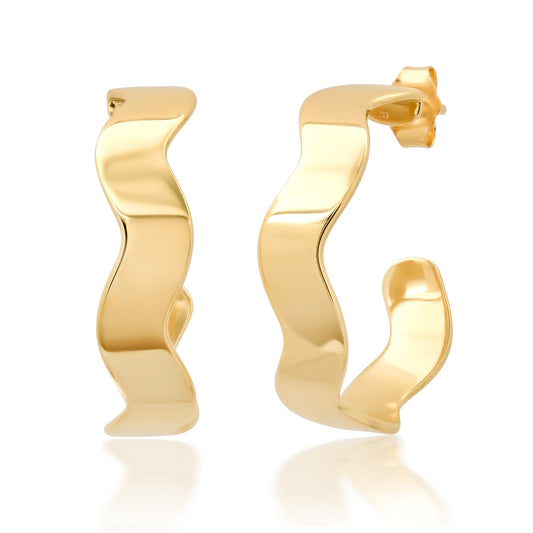 14K Yellow Gold Gold Form Hoops