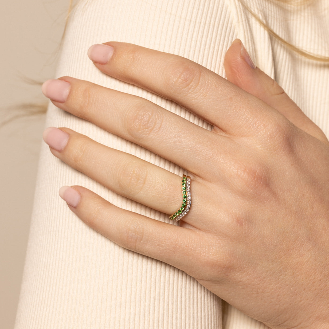 Tsavorite Contour Ring