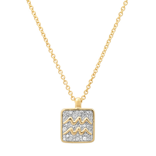 14K Yellow Gold Aquarius Necklace