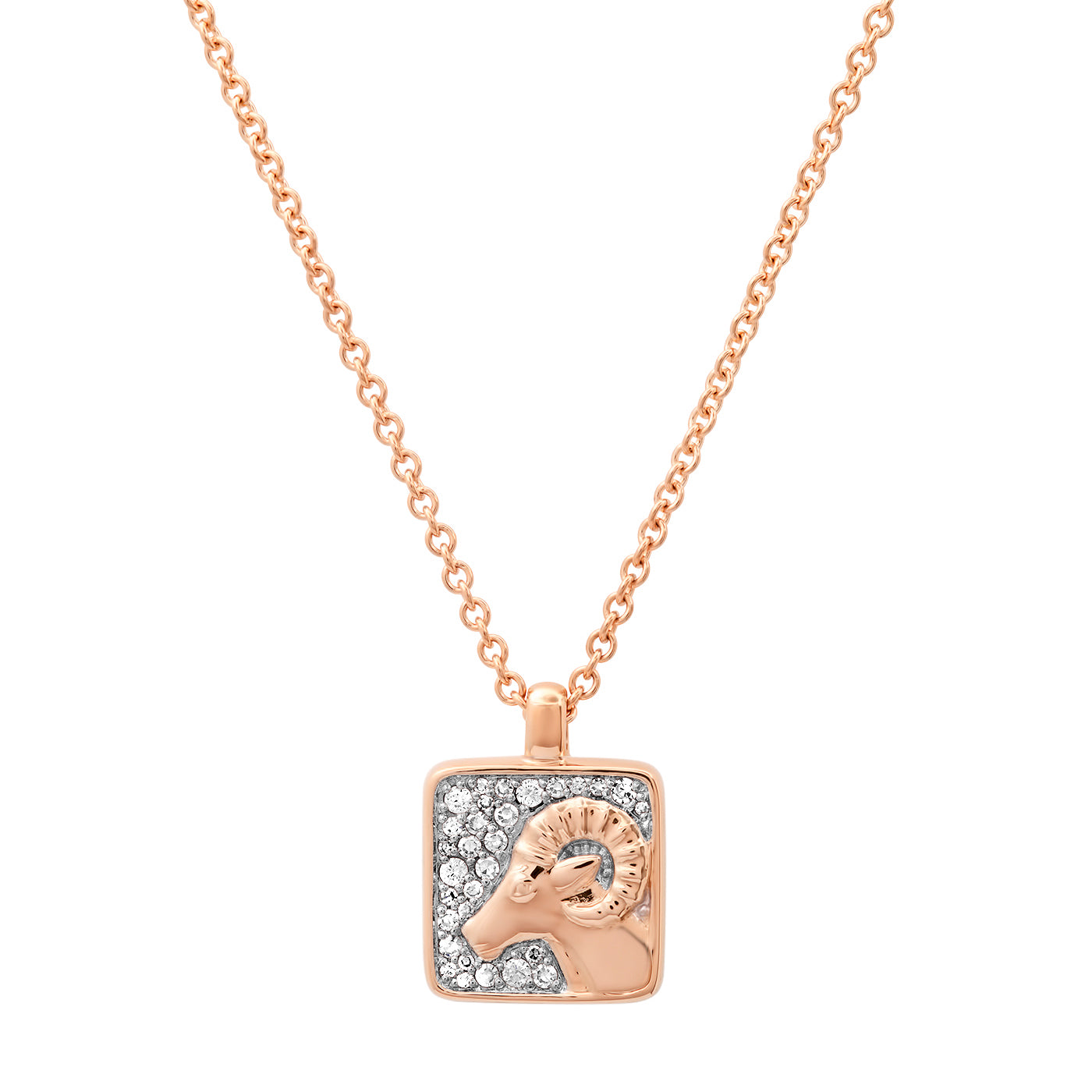 14K Rose Gold Aries Necklace