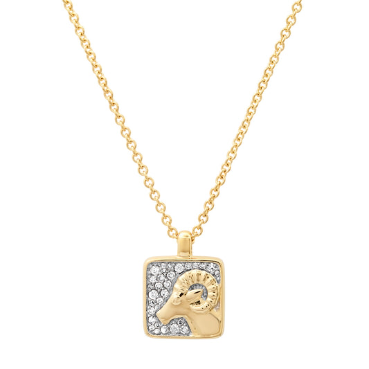 14K Yellow Gold Aries Necklace
