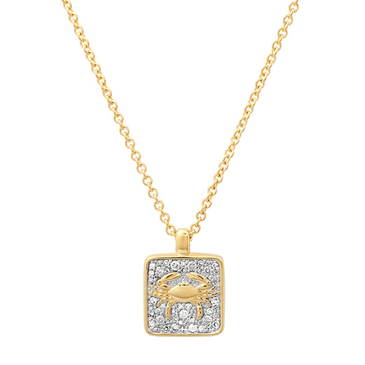 14K Yellow Gold Cancer Necklace