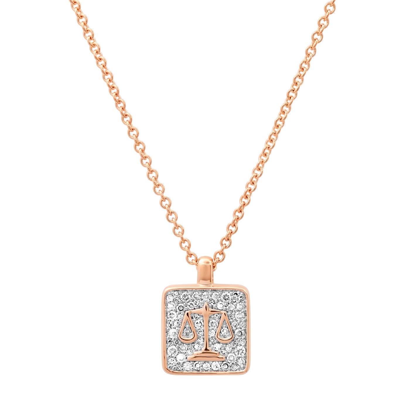 14K Rose Gold Libra Necklace