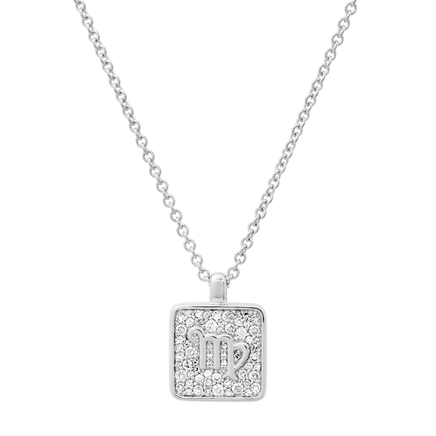 14K White Gold Virgo Necklace