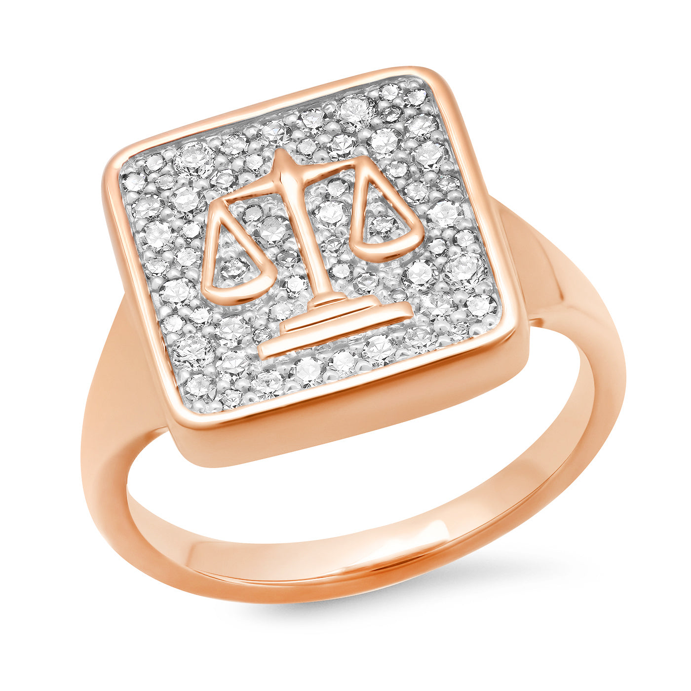 14K Rose Gold Libra Ring