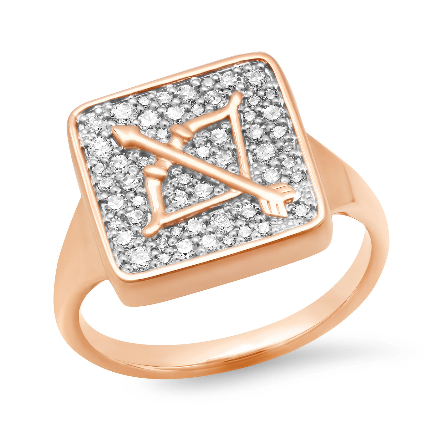 14K Rose Gold Sagittarius Ring