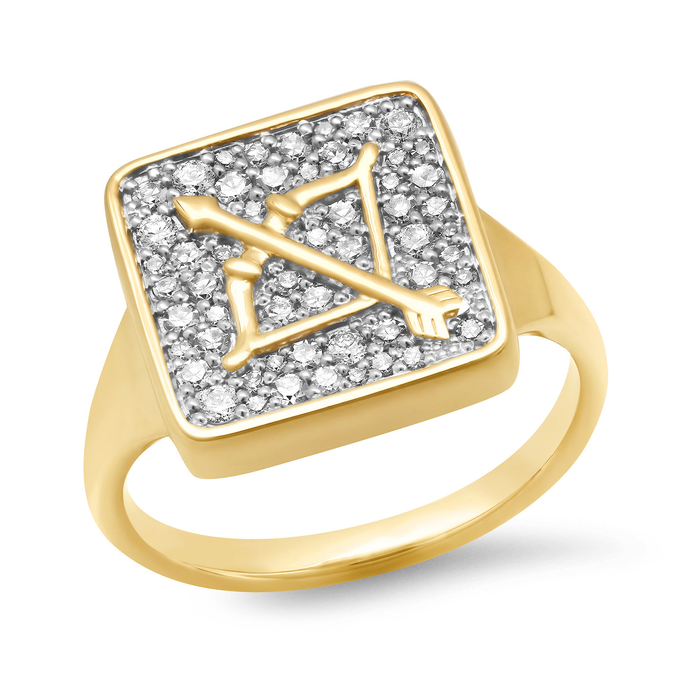 14K Yellow Gold Sagittarius Ring