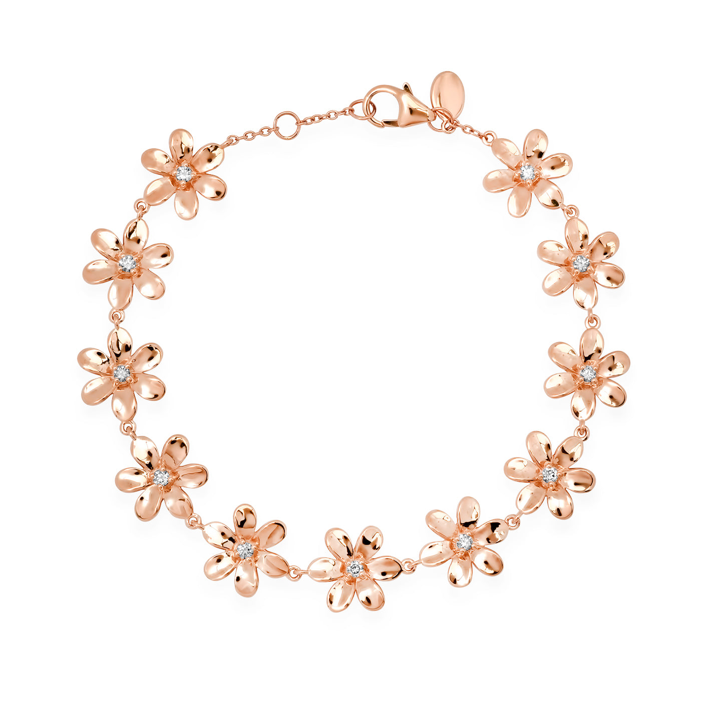 14K Rose Gold Daisy Bracelet