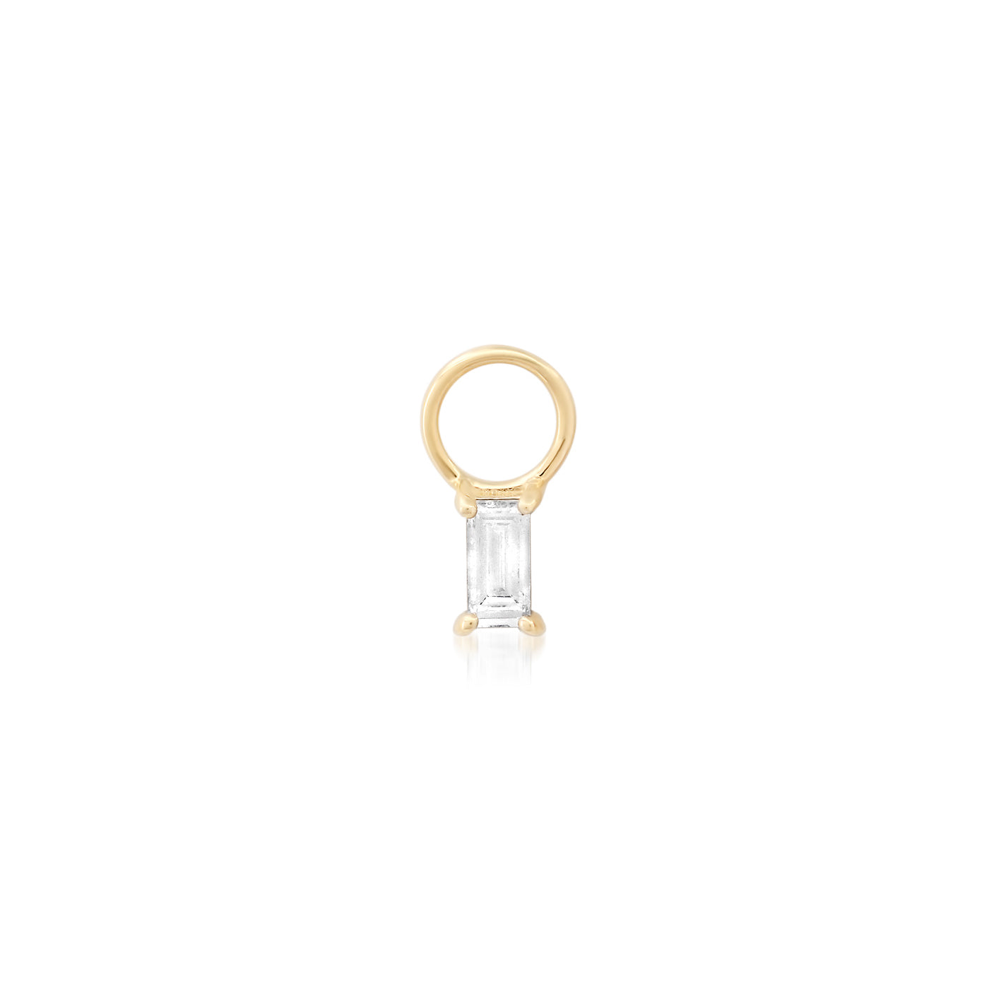 14K Yellow Gold Diamond Baguette Charm