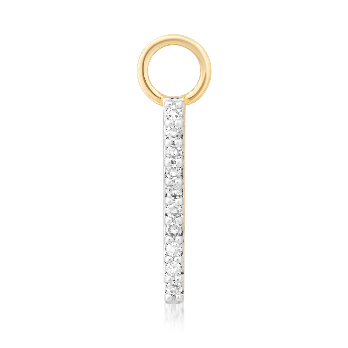 14K Yellow Gold Diamond Stick Charm