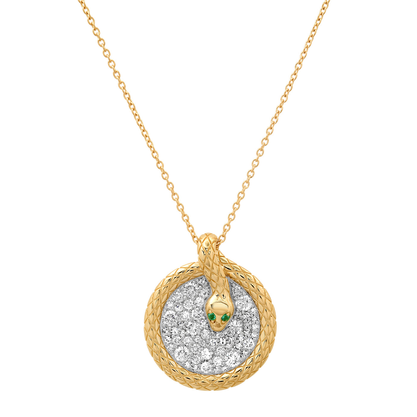 14K Yellow Gold Snake Coil Necklace
