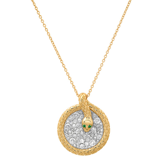 14K Yellow Gold Snake Coil Necklace