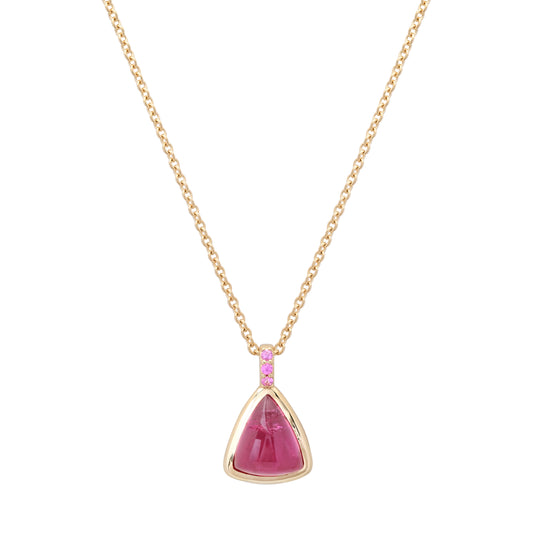 Pink Tourmaline Cabochon Necklace
