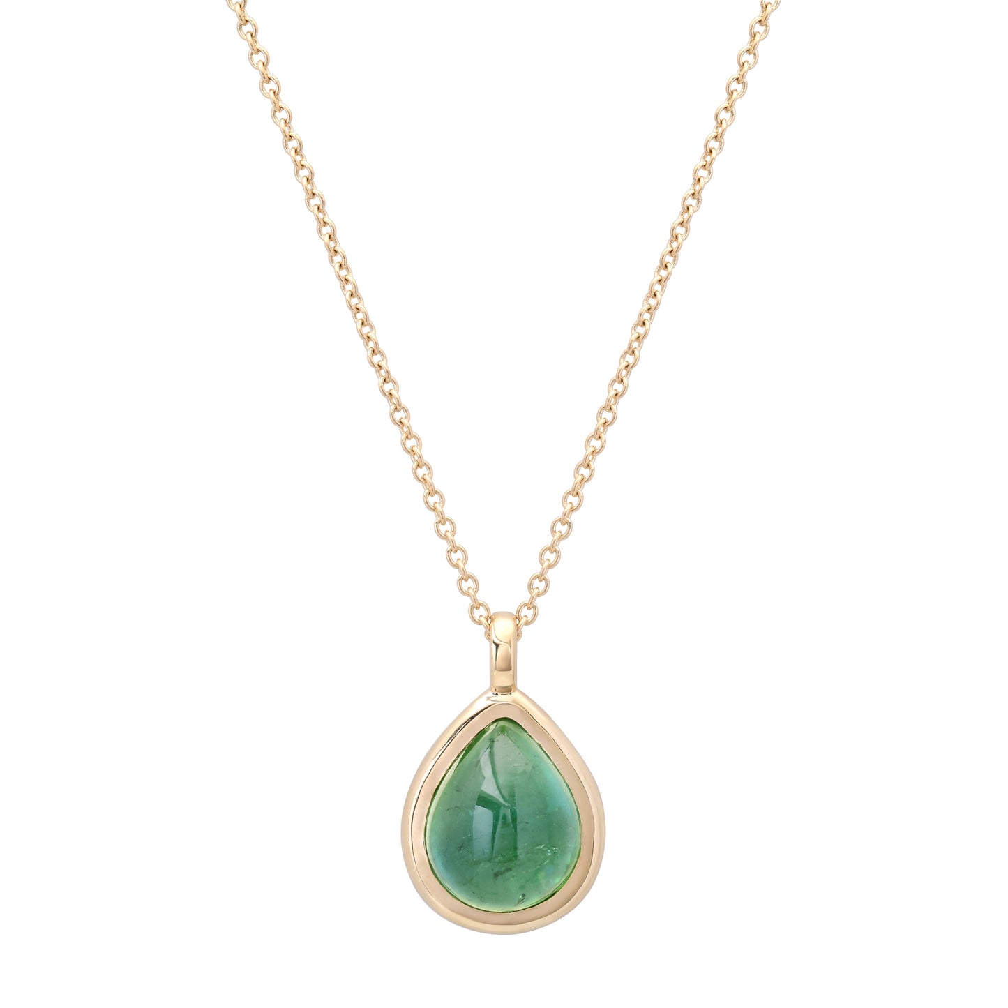 Deep Green Tourmaline Cabochon Necklace