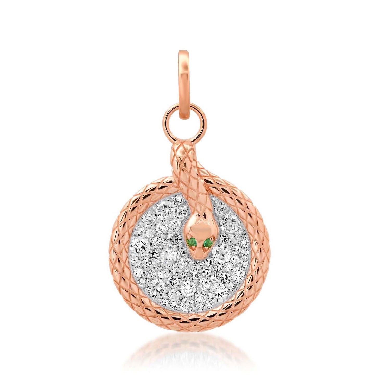 14K Rose Gold Snake Coil Pendant
