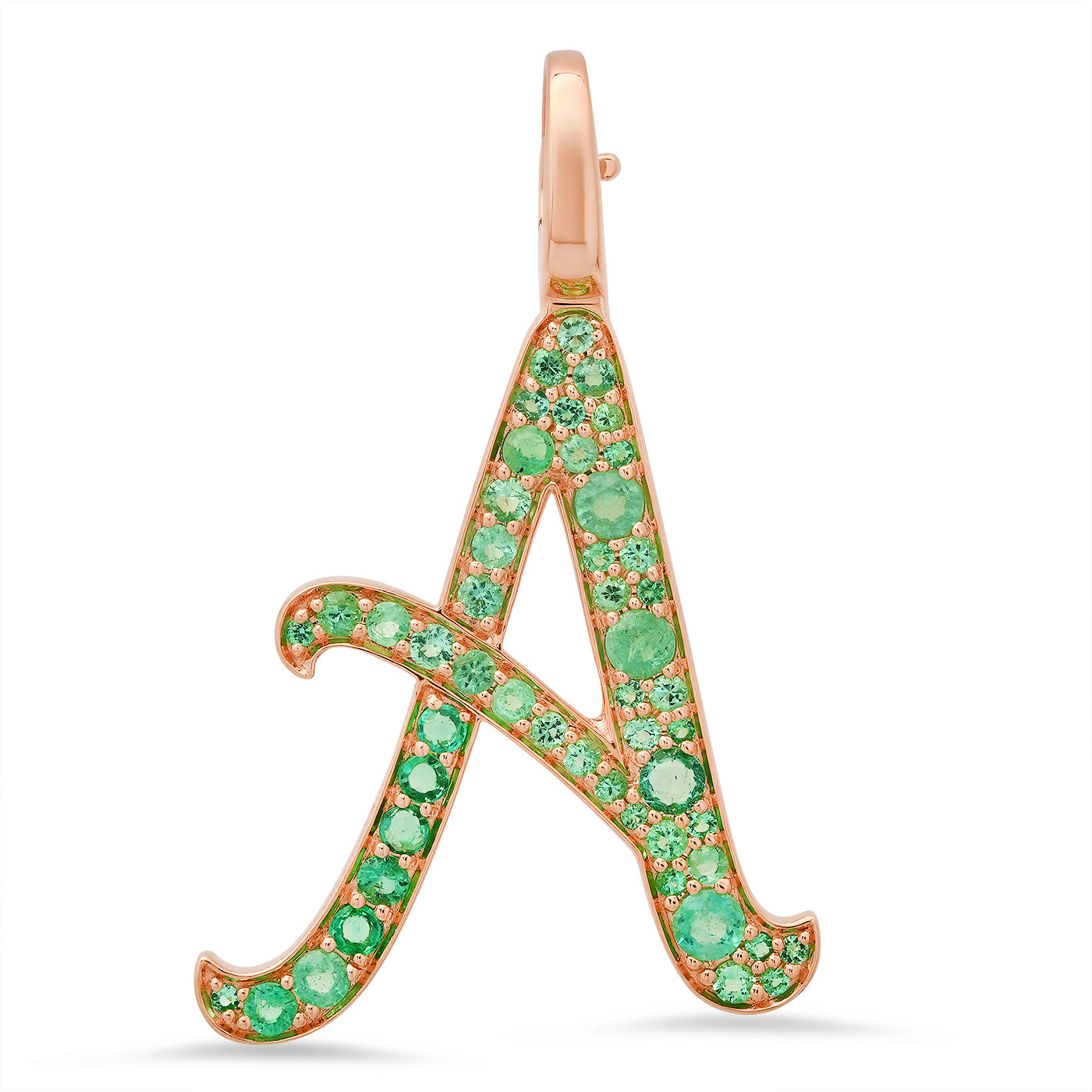 14K Rose Gold Letter A Pendant