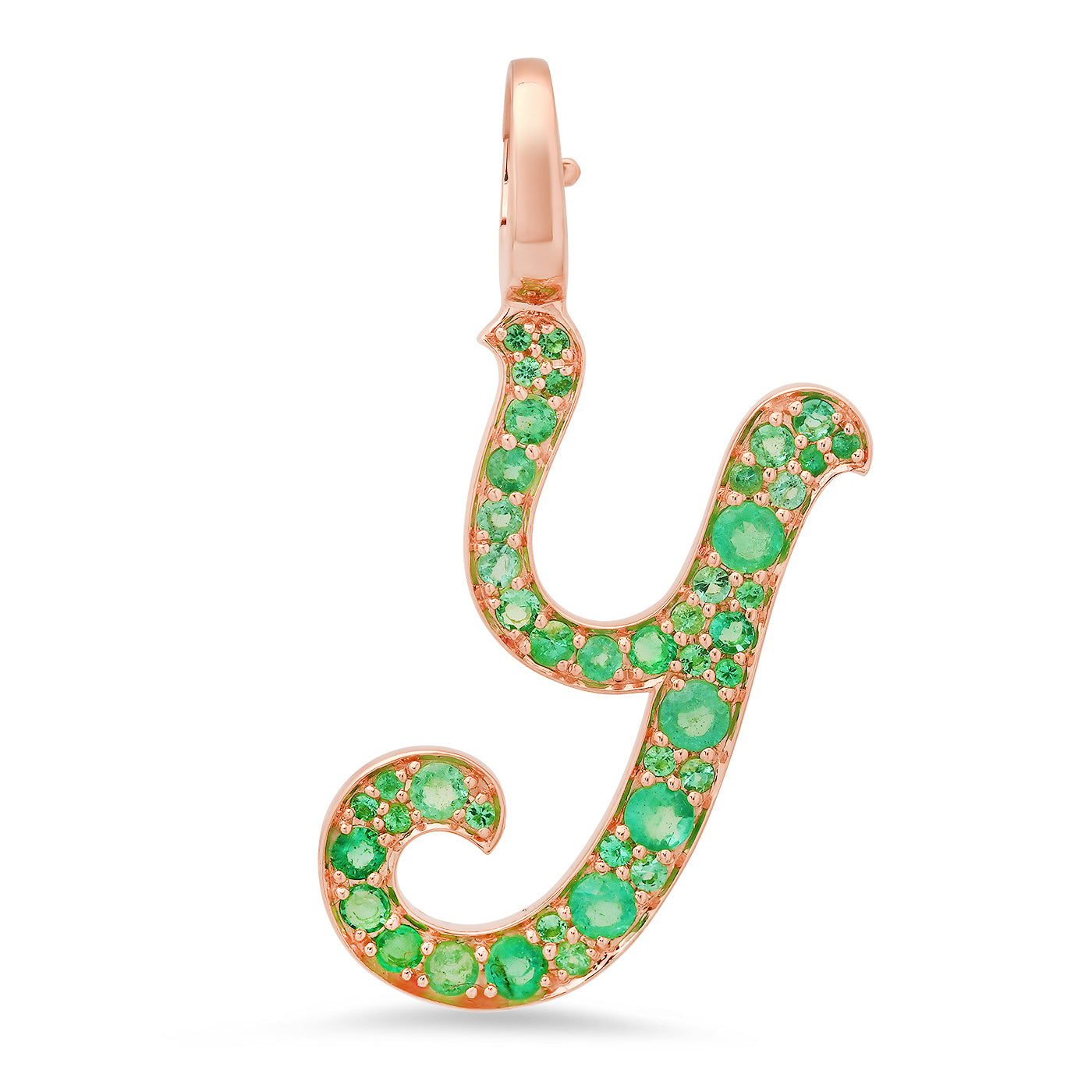 14K Rose Gold Letter Y Pendant