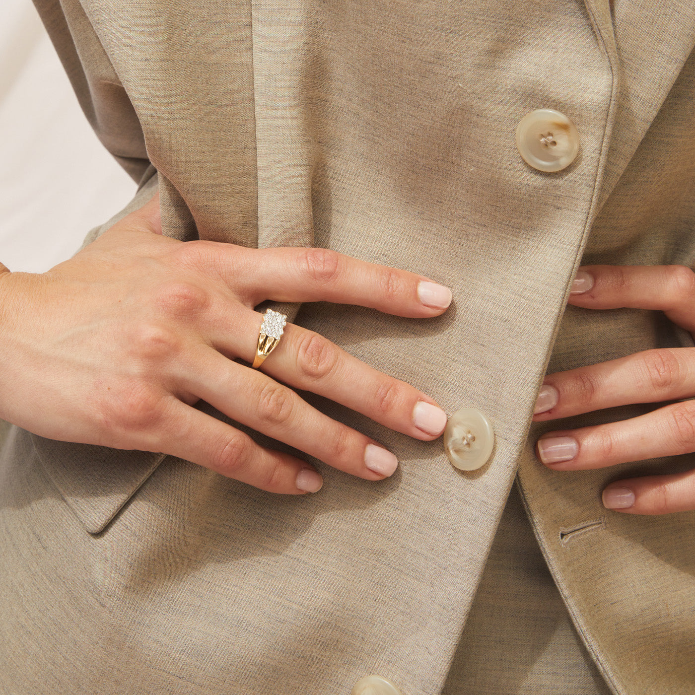 Diamond Form Signet Ring