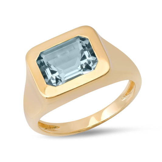 Aquamarine Signet Ring