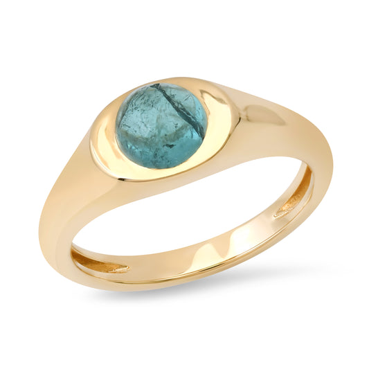 Tourmaline Button Pinky Ring