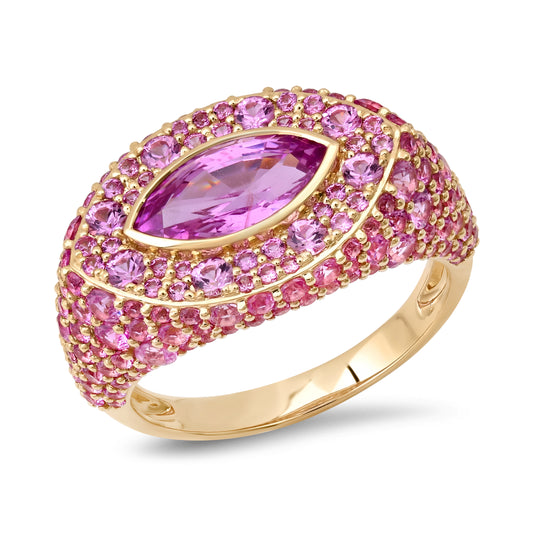 Pink Sapphire Marquise Ring