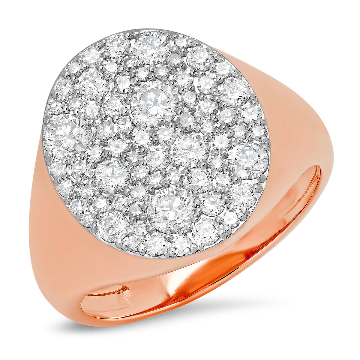 14K Rose Gold Diamond Signet Ring