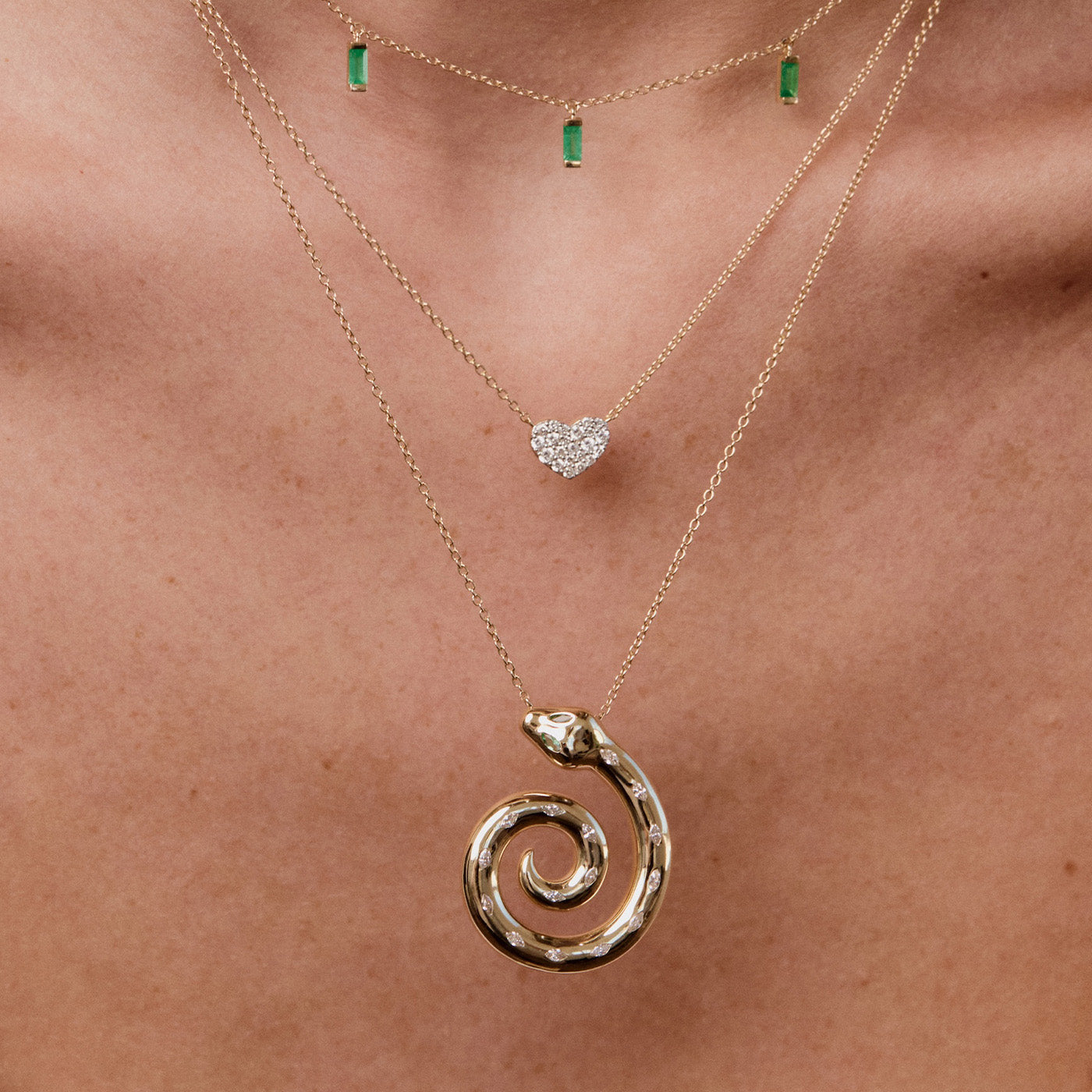 Milestones by AB for Eriness - Diamond Marquise Snake Necklace