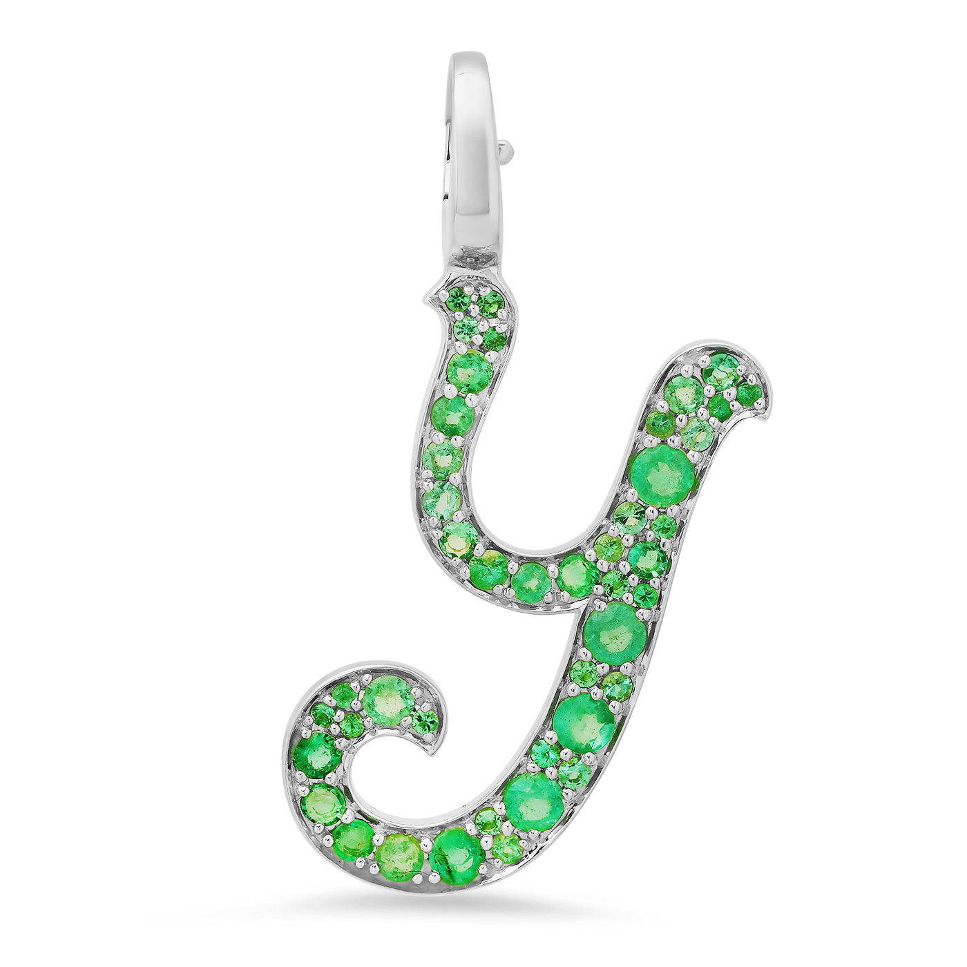14K White Gold Letter Y Pendant