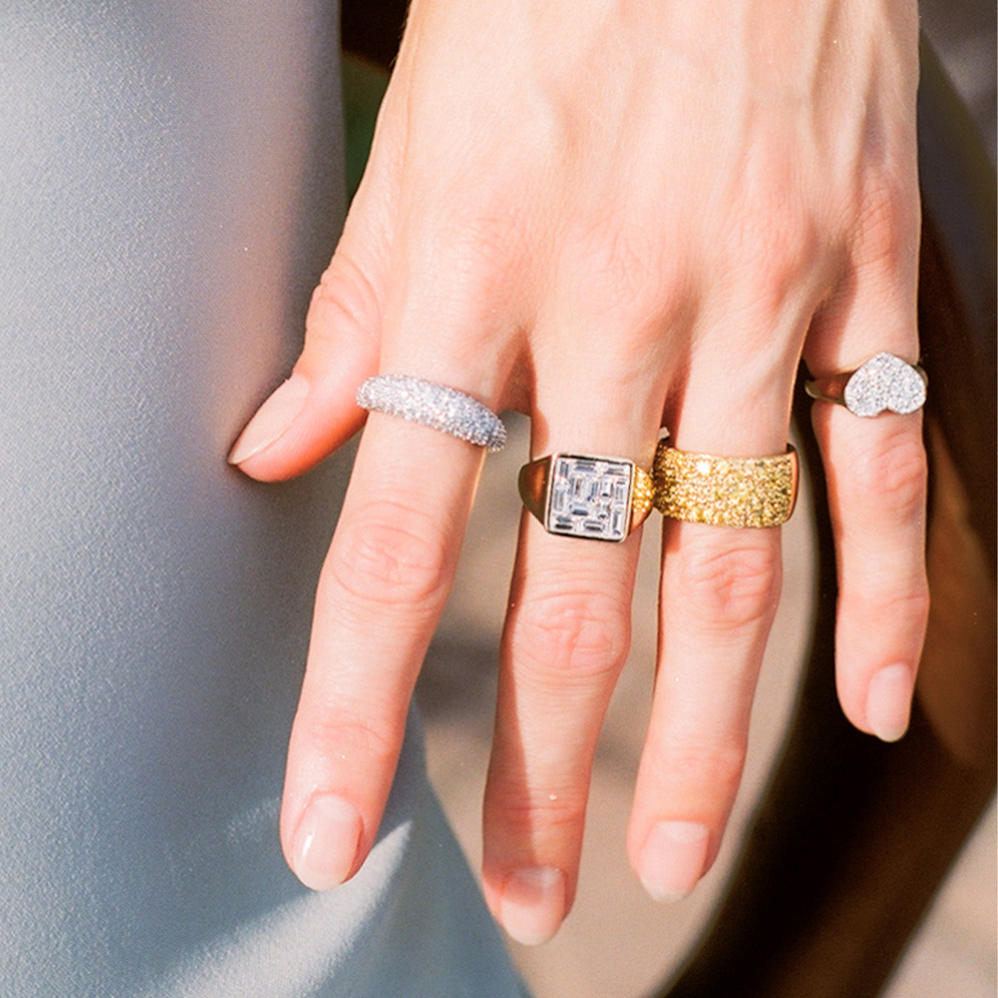 Diamond Illusion Signet Ring