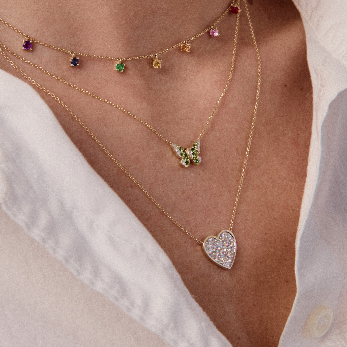 Diamond Bezel Set Heart Necklace