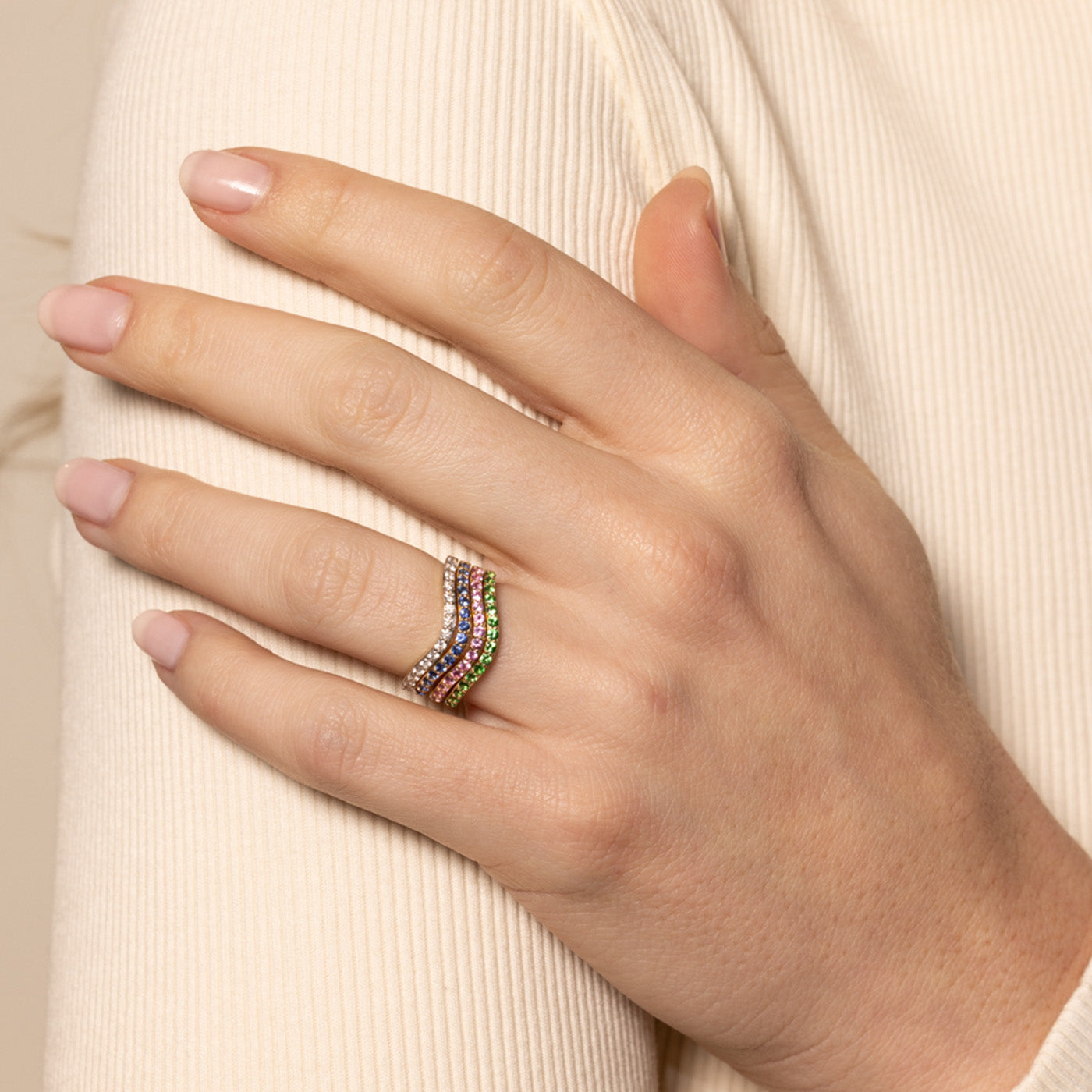 Pink Sapphire Contour Ring