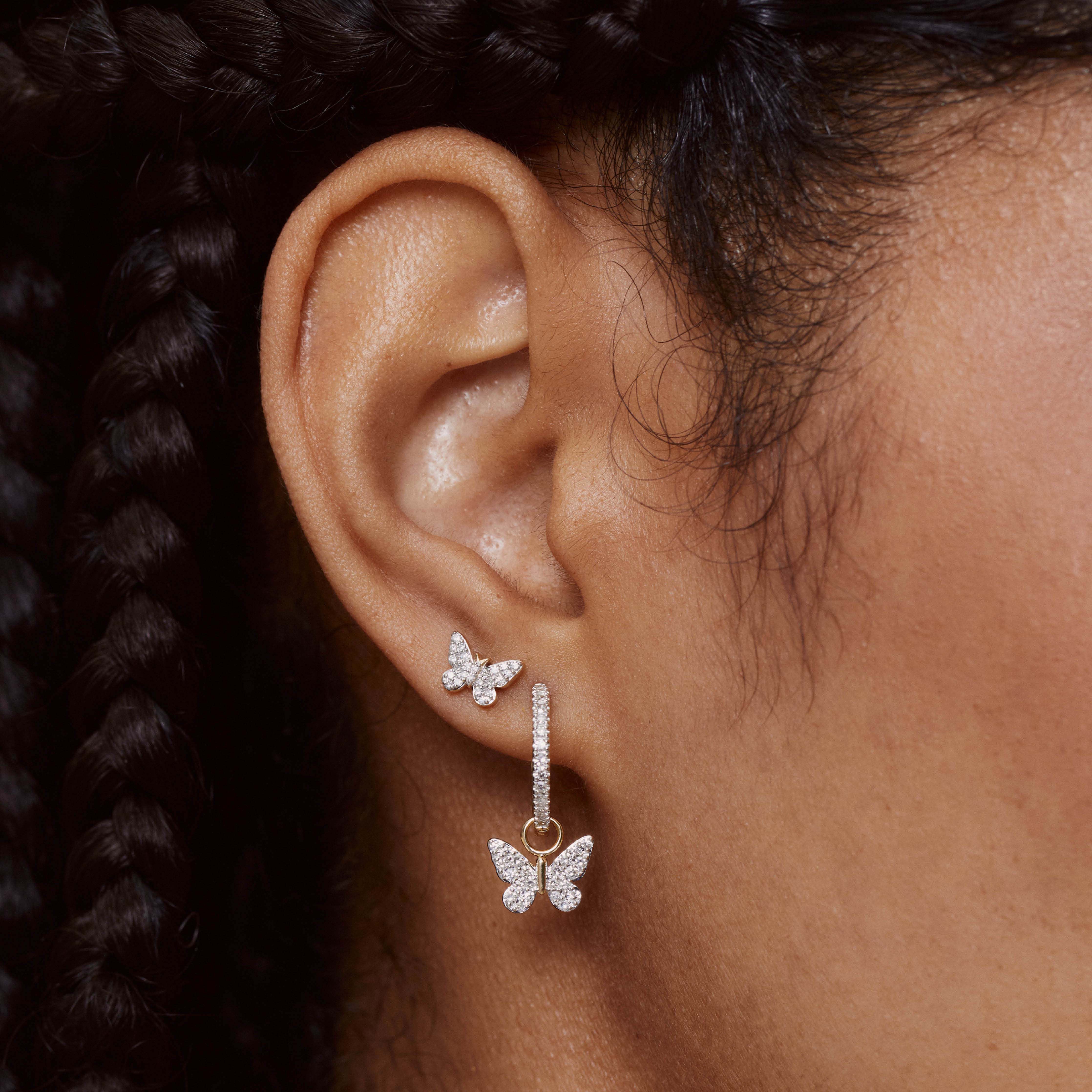 Diamond Butterfly Studs