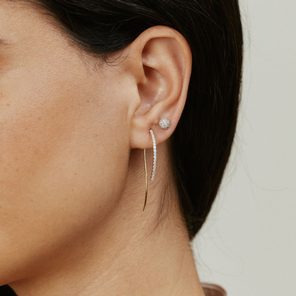 Diamond Hook Earrings