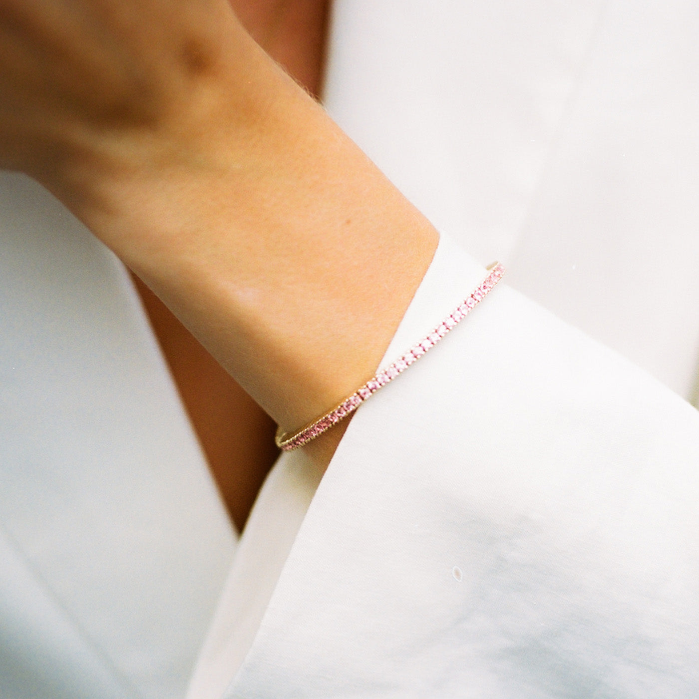 Pink Sapphire Classic Tennis Bracelet