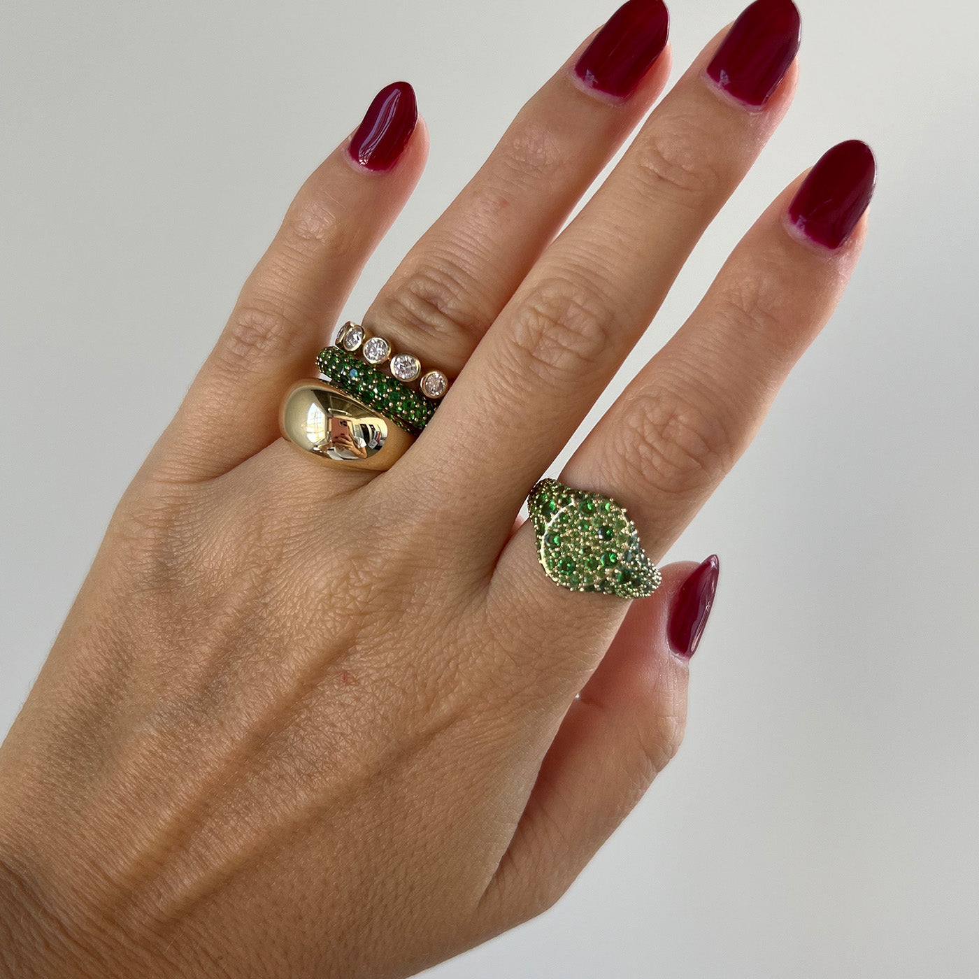 Tsavorite Encrusted Signet Ring