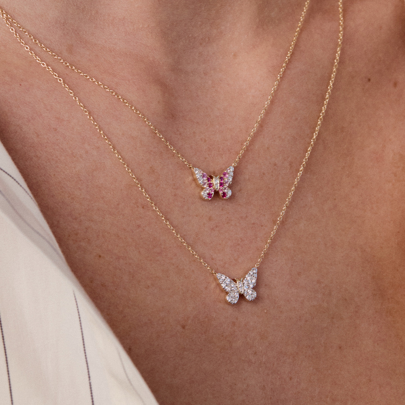 Mini Diamond Butterfly Necklace