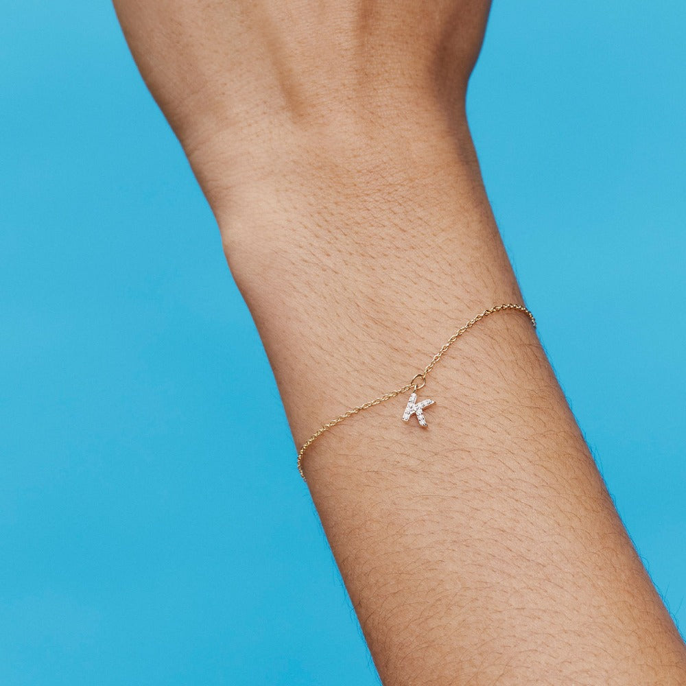 Diamond Mini Initial Bracelet