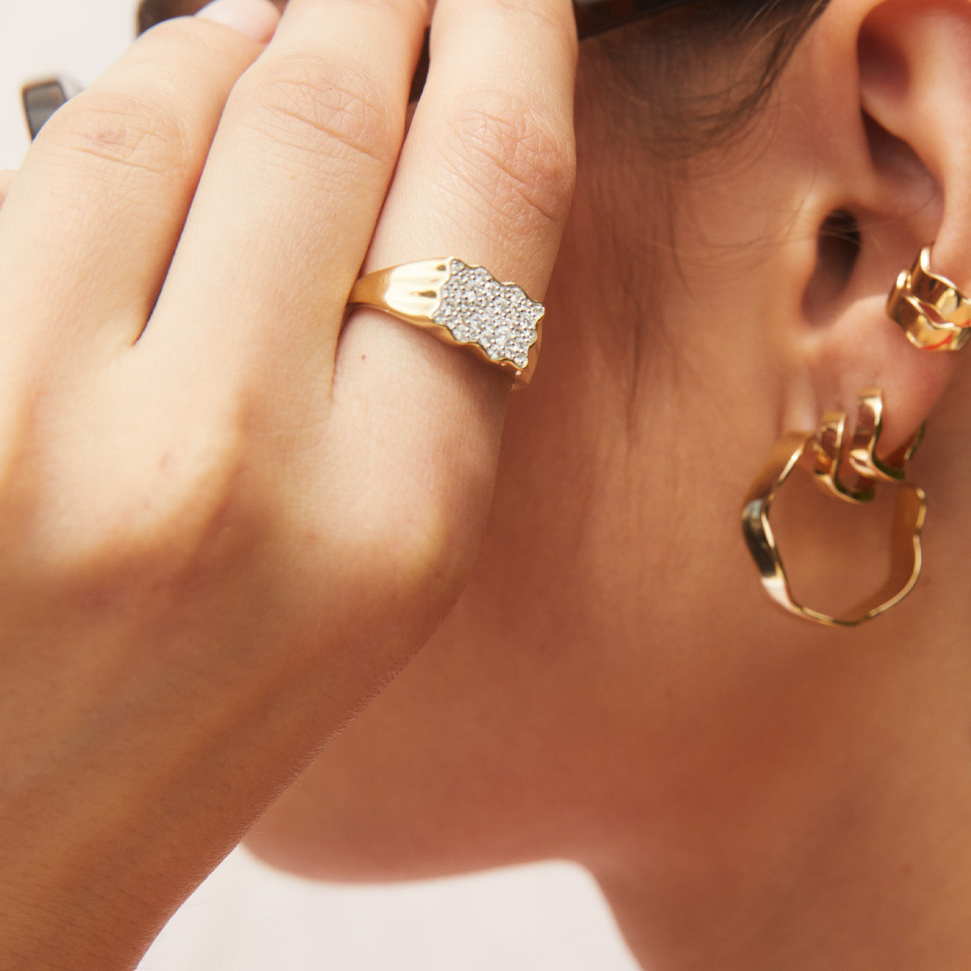 Diamond Form Signet Ring