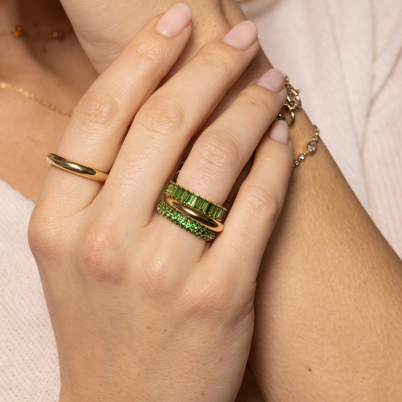 Tsavorite Vertical Baguette Ring