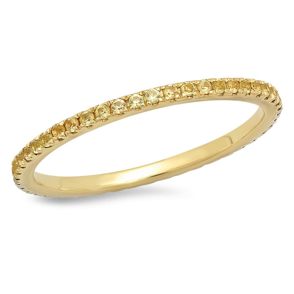 14K Yellow Gold Yellow Sapphire and Diamond Eternity Band