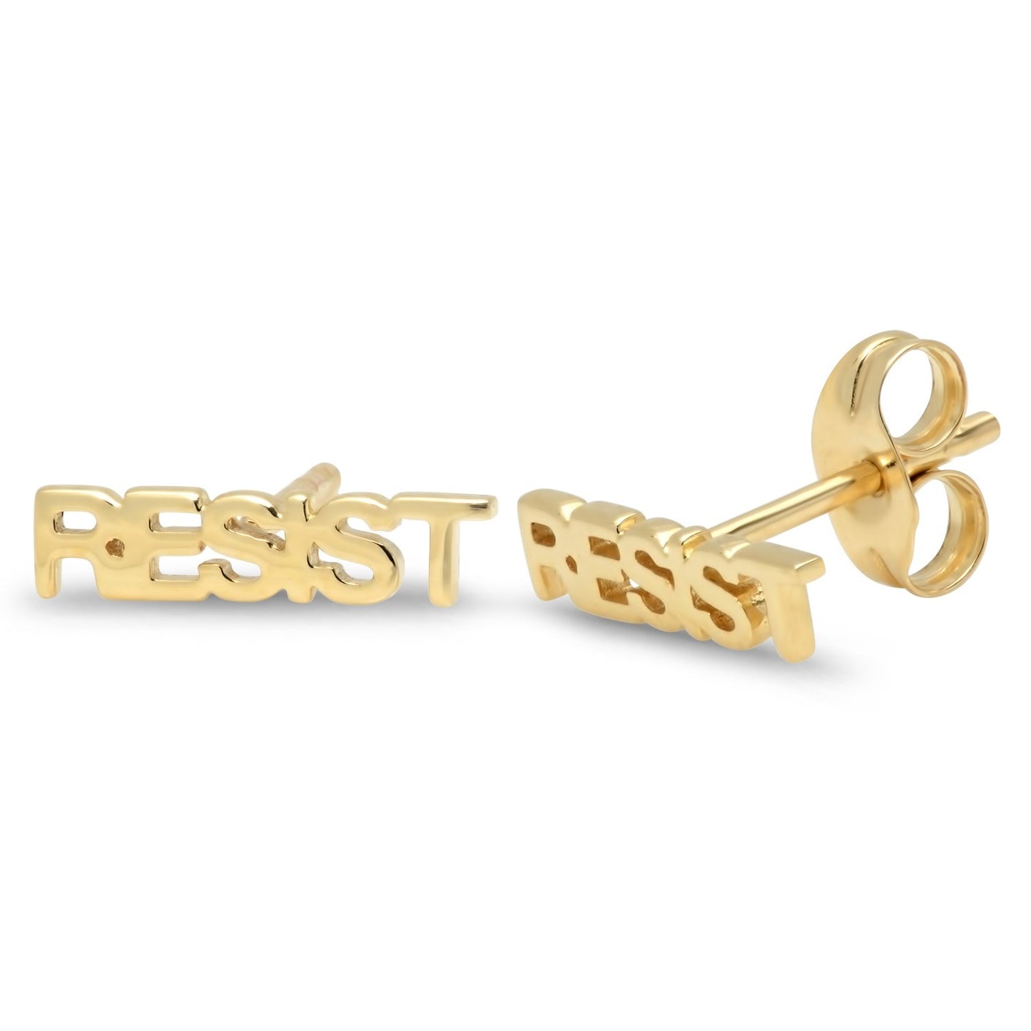 14K Yellow Gold Resist Earring