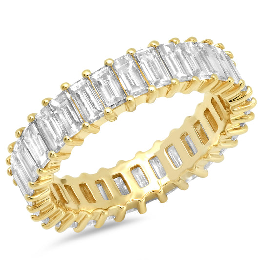 14K Yellow Gold Diamond Vertical Baguette Ring